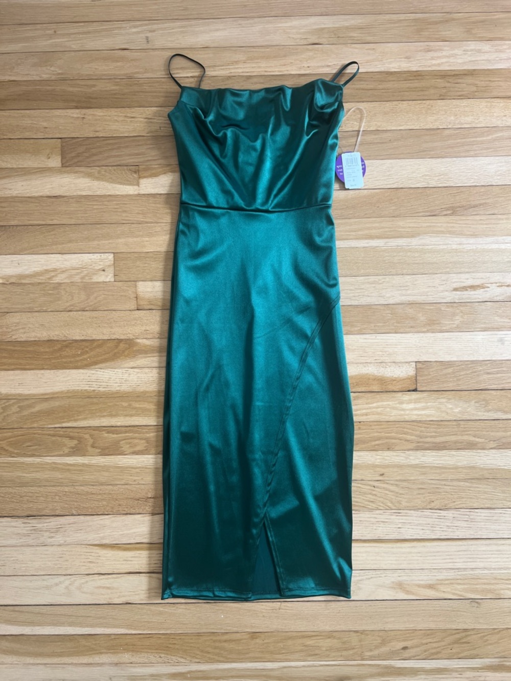 NWT Forest Green Satin Slip Dress